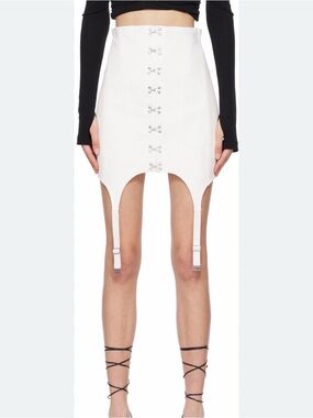 Dion Lee Ivory Structured Corset Skirt with Hook Detail size 0